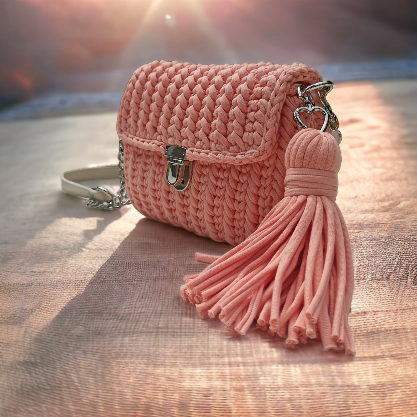 Blush Luxe knitted bag