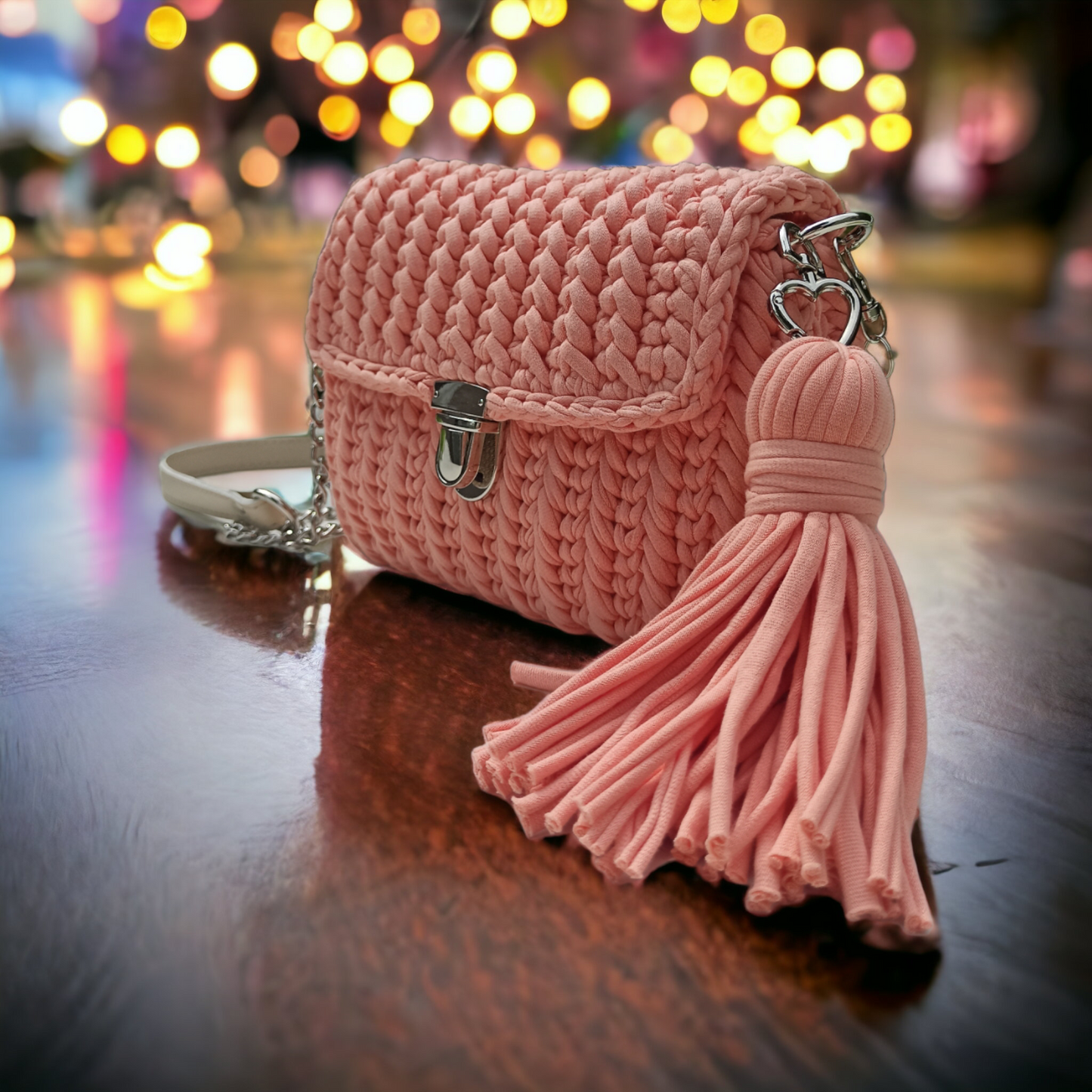 Blush Luxe knitted bag