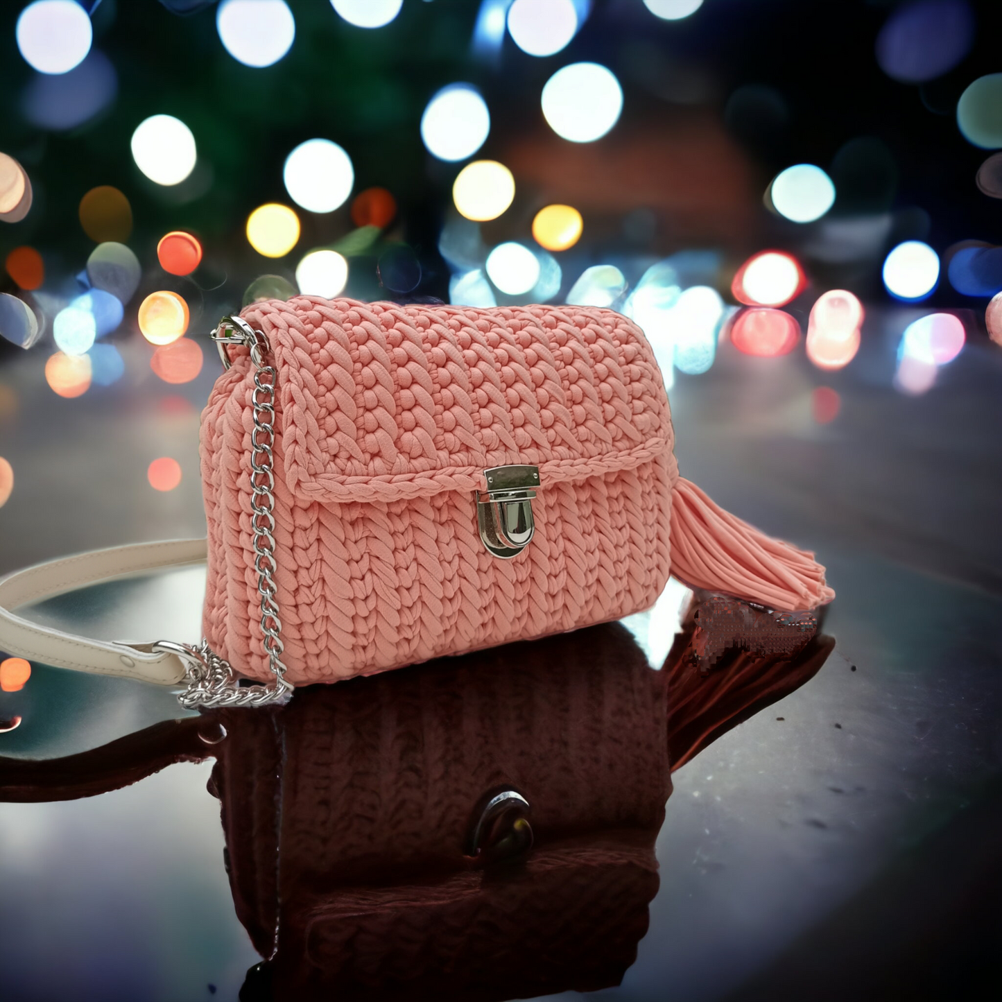 Blush Luxe knitted bag