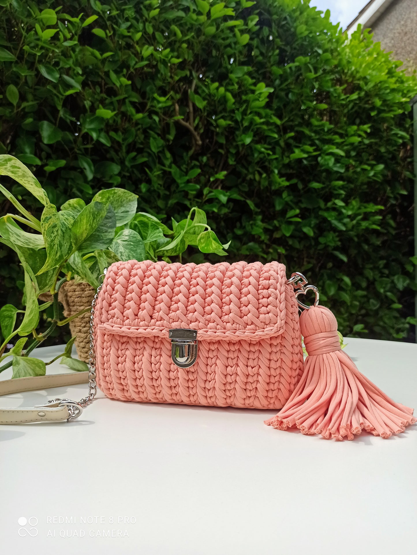 Blush Luxe knitted bag