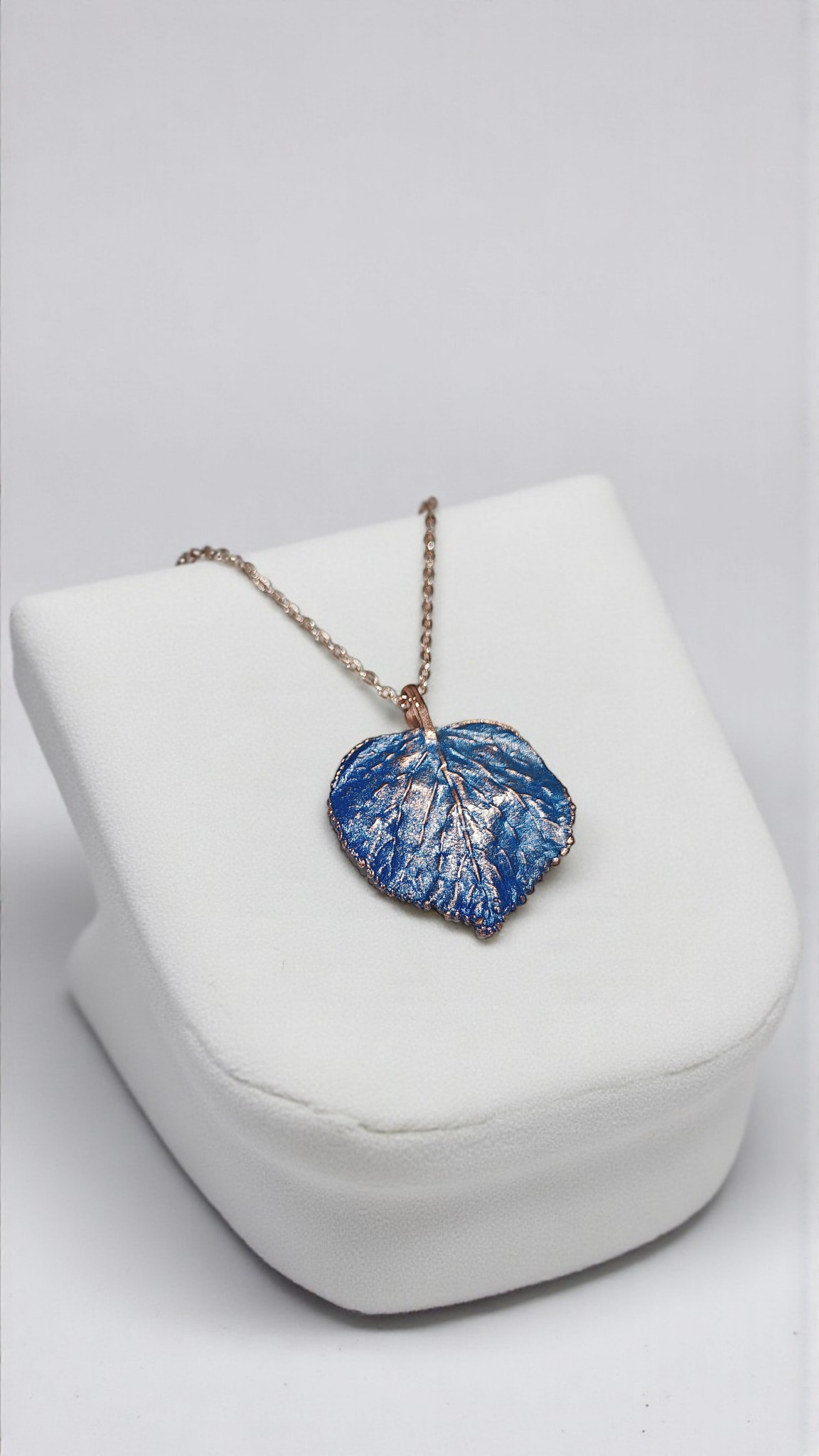 Blue Linden Leaf Pendant