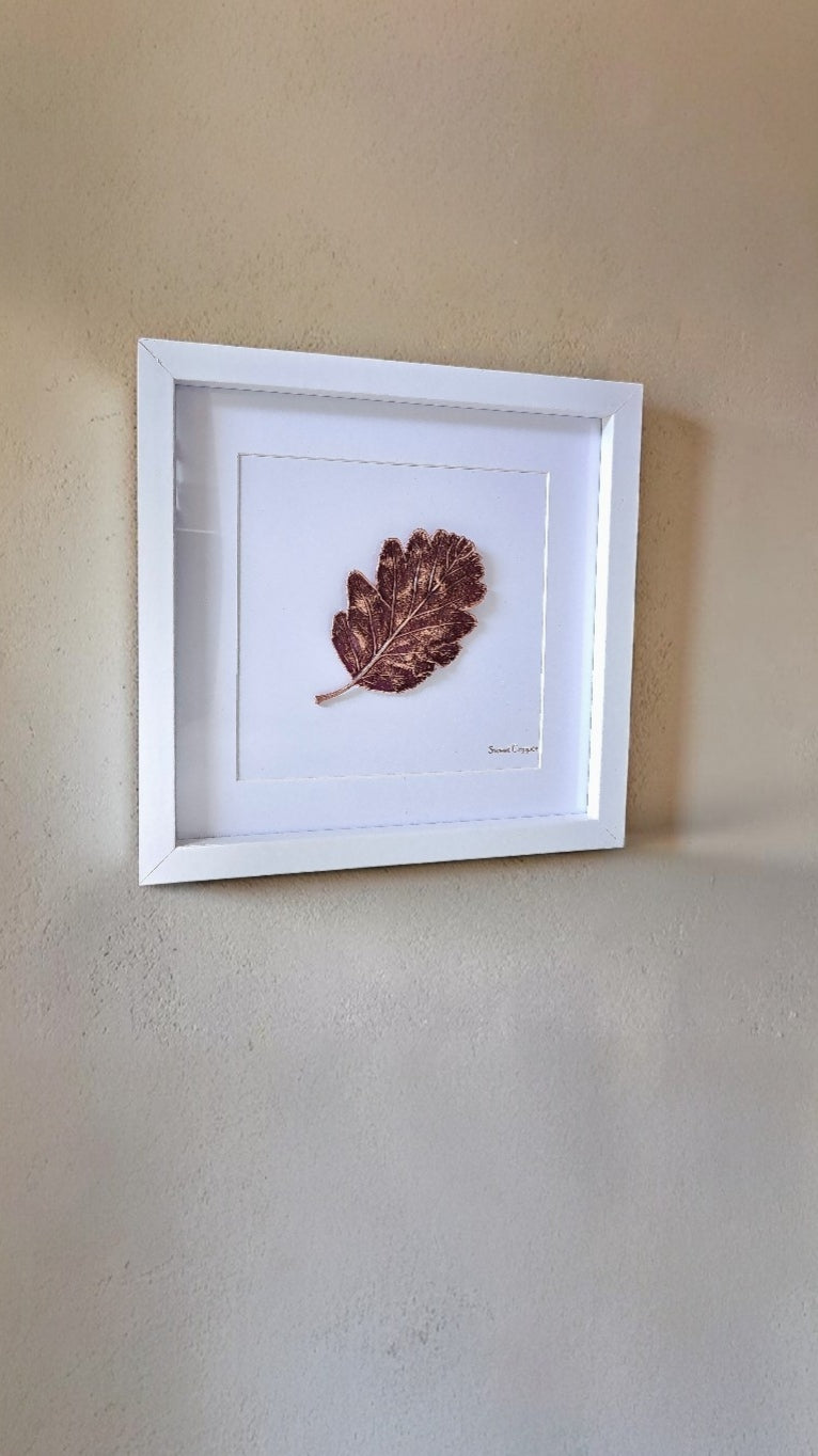 Rowan Leaf Wall Art – Wine Patina | WA003