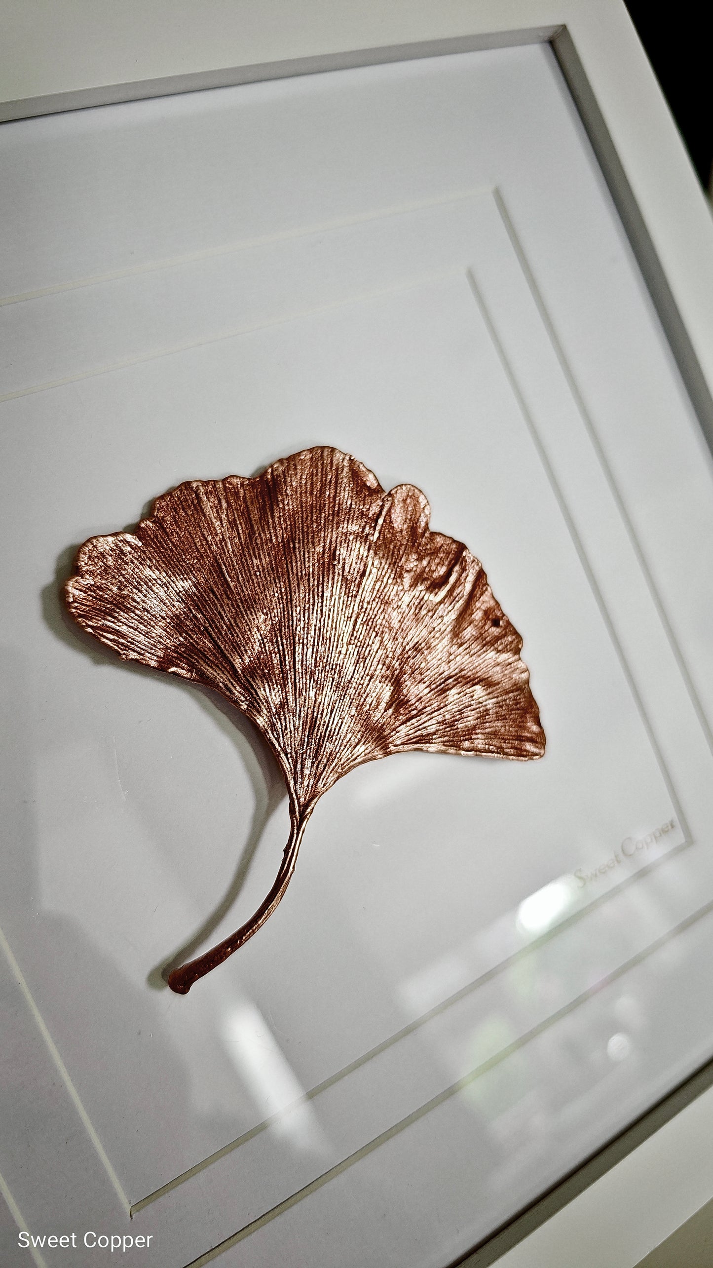 Ginkgo Biloba Leaf – Coffee Patina – Wall Art | WA008