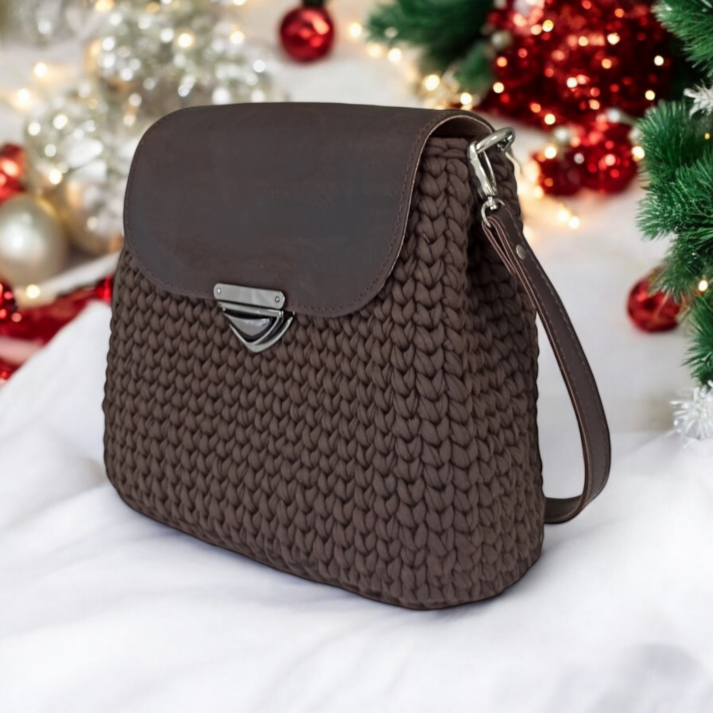 Cocoa Leather Flap Bag