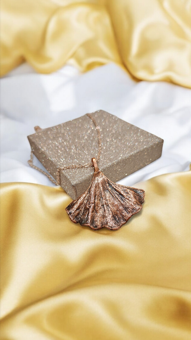 "Ginkgo leaf pendant"
