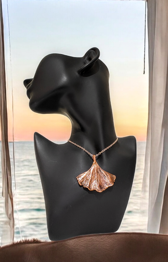"Ginkgo leaf pendant"