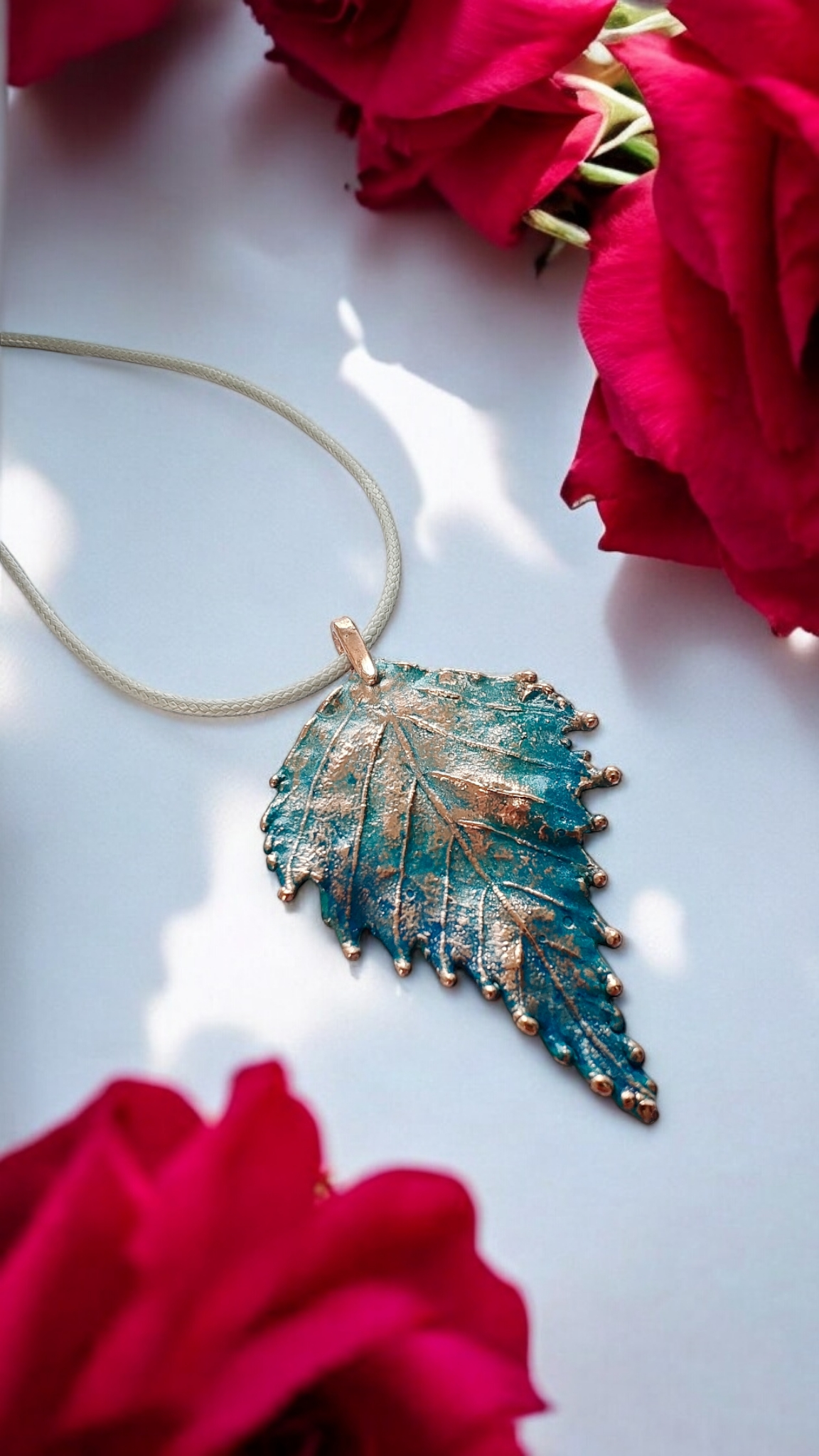 Birch Leaf Pendant with Patina | Sweet Copper